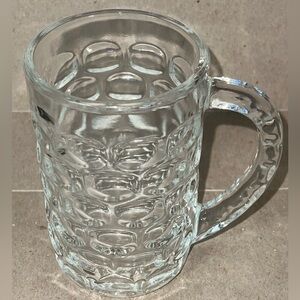 1 Federal Glass Comp Yorktown Colonial Drinking Mug Thumbprint oval 12oz cup EUC